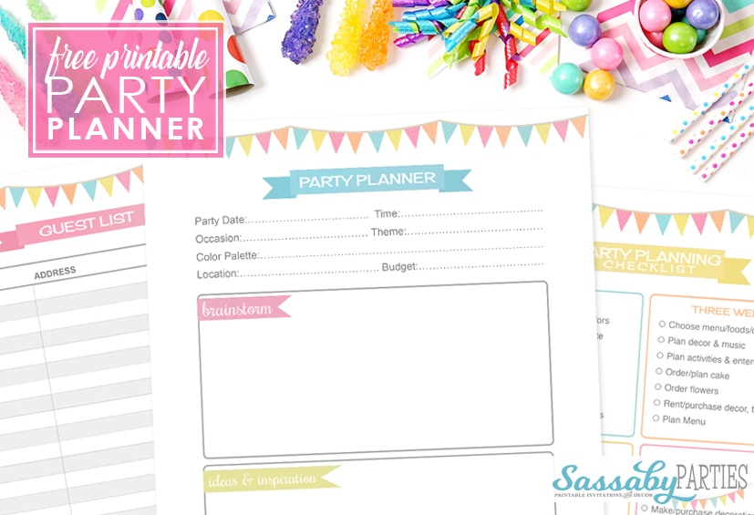 Free Printable Party Planner - 14 Pages - SassabyParties.com